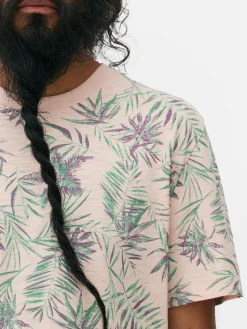 Hombre Primark Tops Y Camisetas|Camiseta Con Estampado Botánico Integral