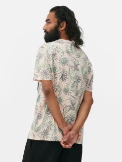 Hombre Primark Tops Y Camisetas|Camiseta Con Estampado Botánico Integral