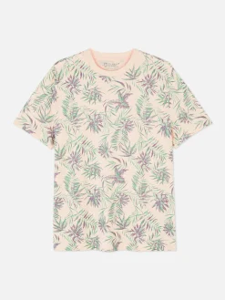 Hombre Primark Tops Y Camisetas|Camiseta Con Estampado Botánico Integral