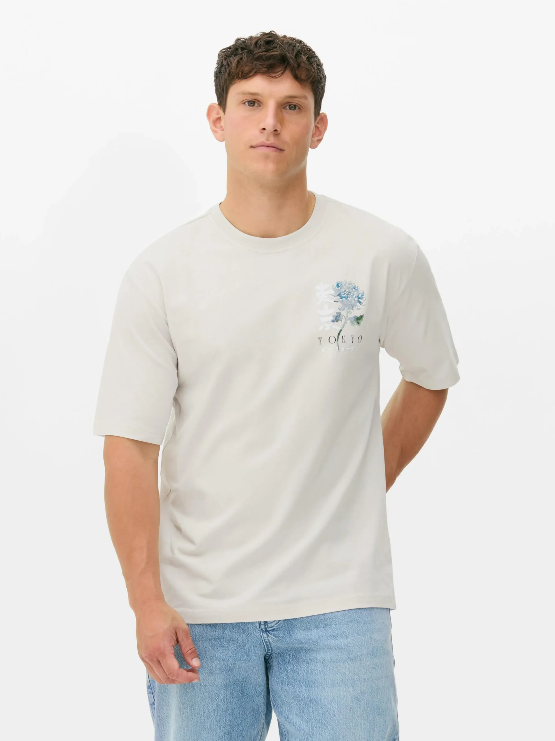 Hombre Primark Tops Y Camisetas|Camiseta Con Estampado Floral «Tokio»