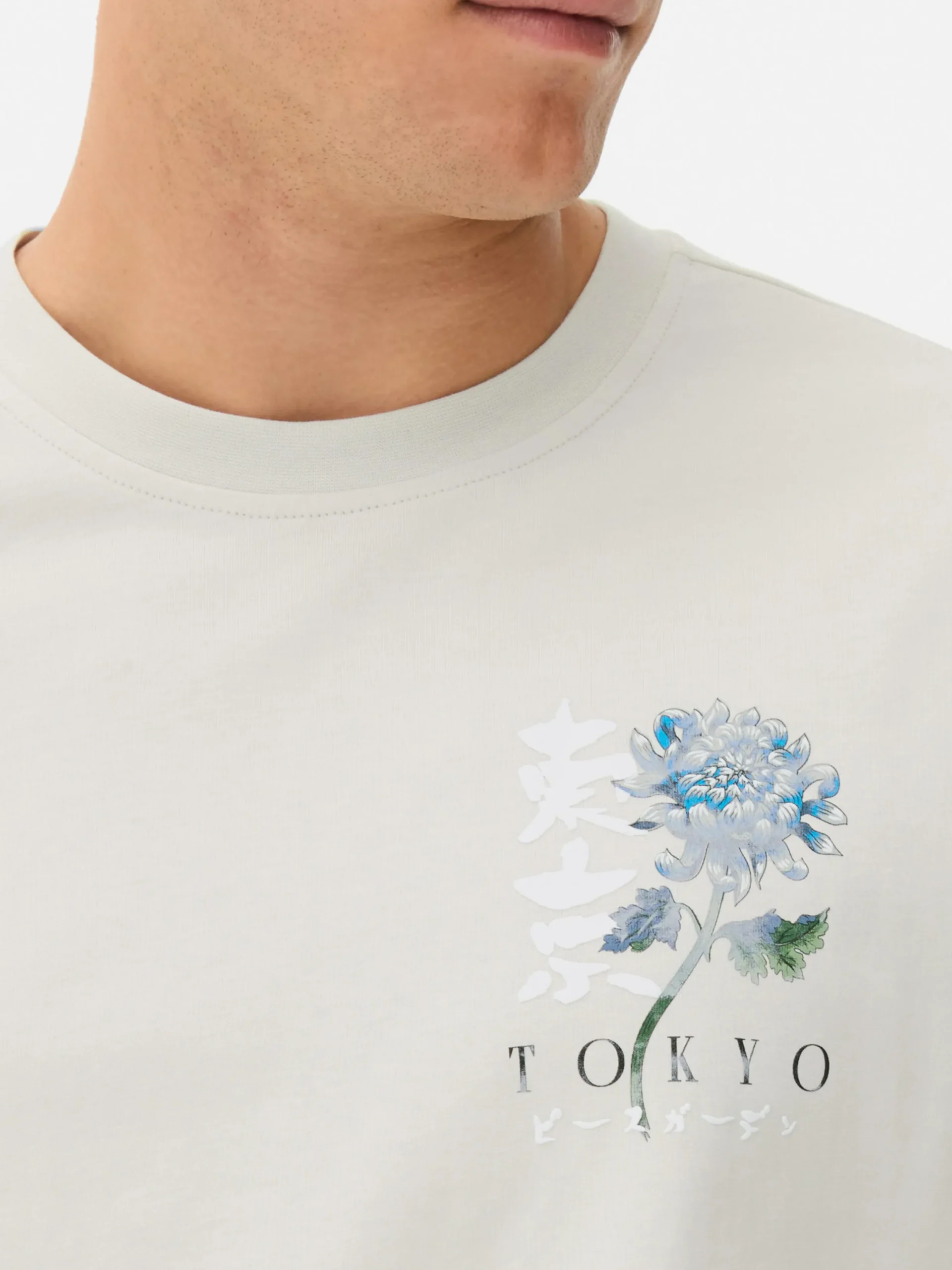 Hombre Primark Tops Y Camisetas|Camiseta Con Estampado Floral «Tokio»