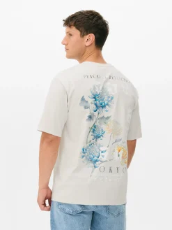Hombre Primark Tops Y Camisetas|Camiseta Con Estampado Floral «Tokio»