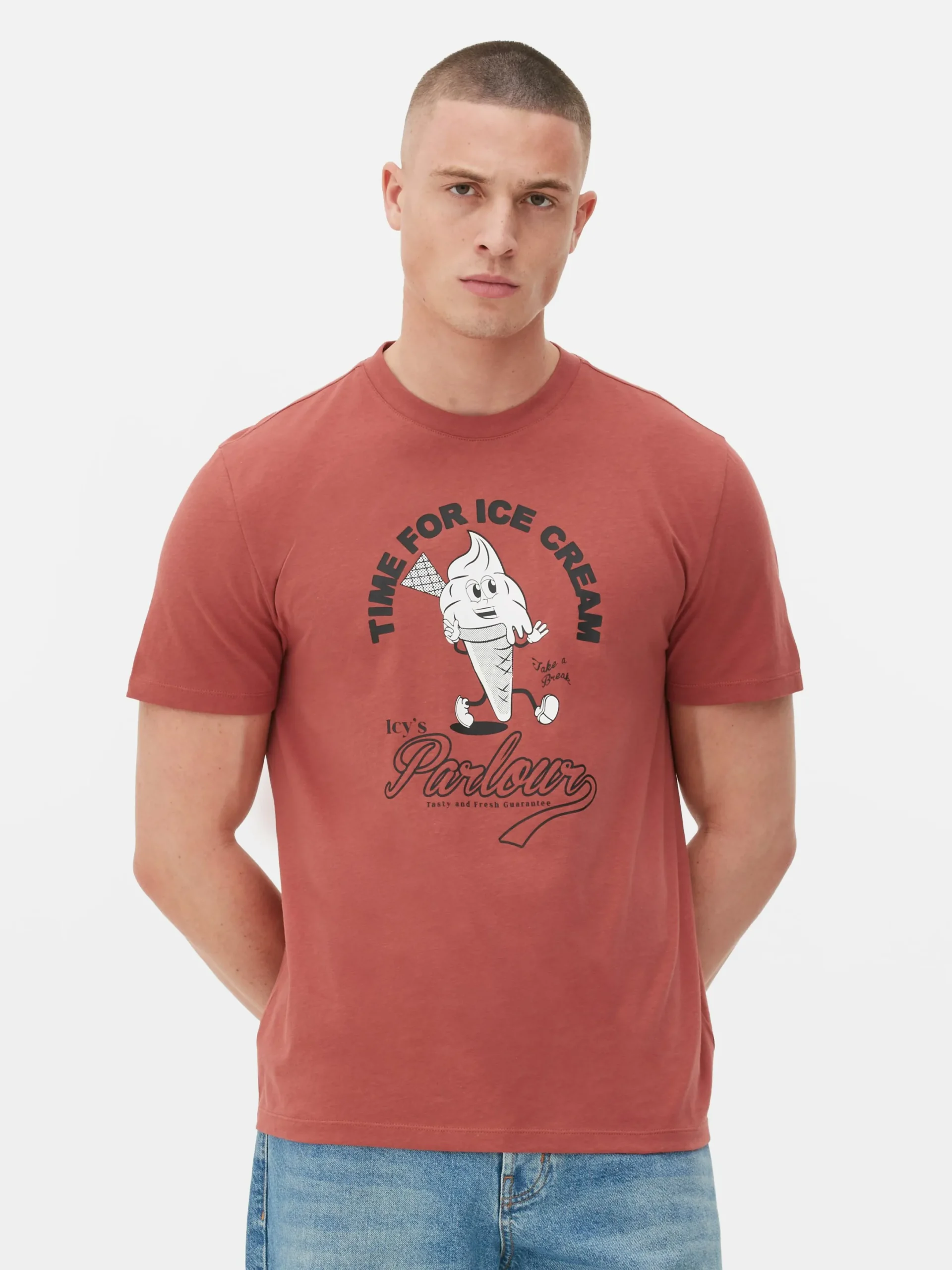 Hombre Primark Tops Y Camisetas|Camiseta Con Estampado Gráfico De Helado