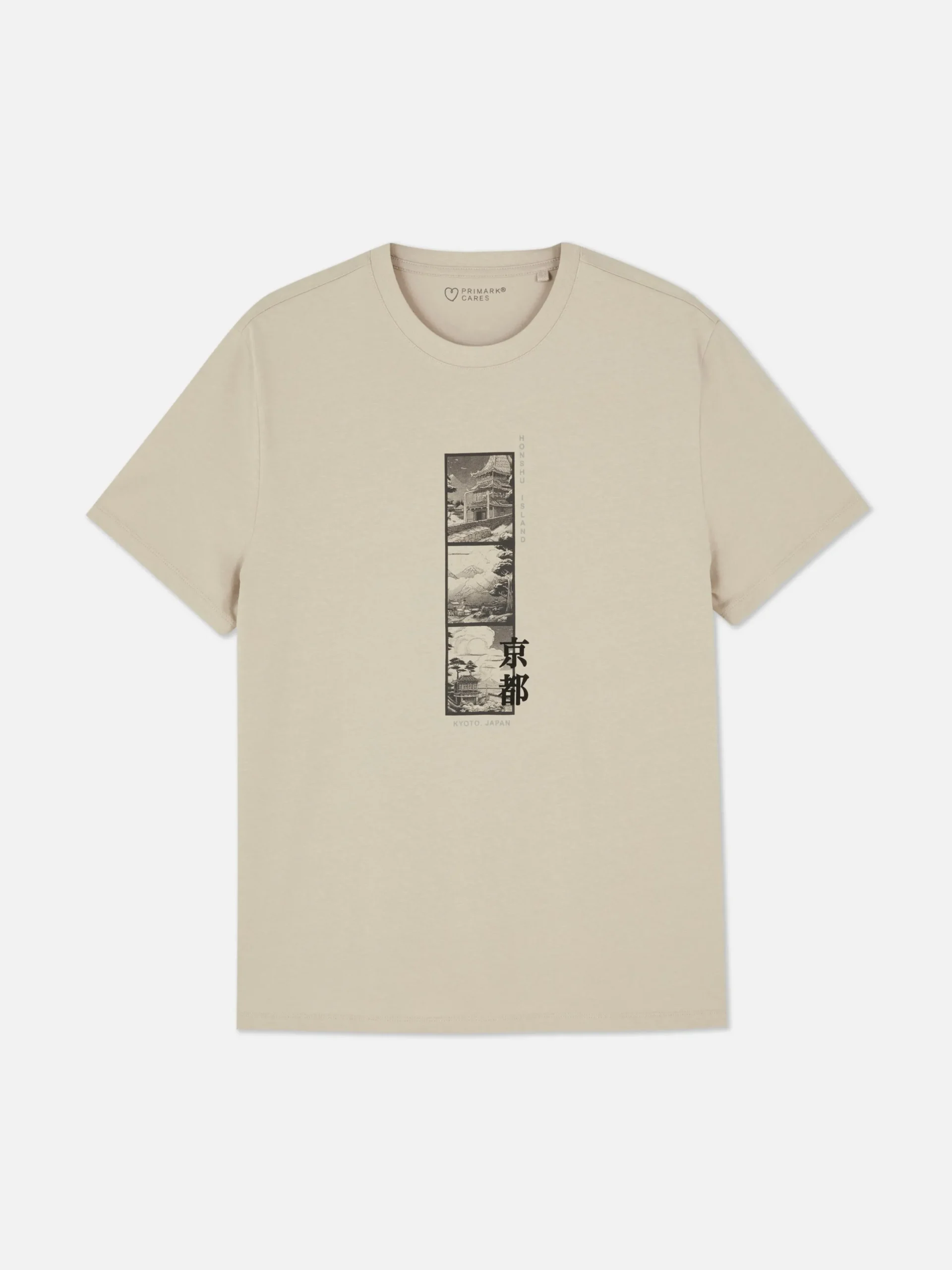 Hombre Primark Tops Y Camisetas|Camiseta Con Estampado Gráfico Japonés