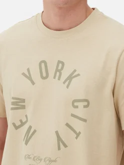 Hombre Primark Tops Y Camisetas|Camiseta Con Estampado «New York City»