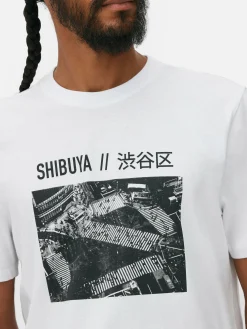 Hombre Primark Tops Y Camisetas|Camiseta Con Foto Del Cruce De Shibuya En Japón