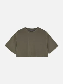 Mujer Primark Tops Y Camisetas|Camiseta Corta De Corte Cuadrado Combinable