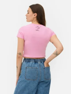 Mujer Primark Tops Y Camisetas|Camiseta Corta Mickey Mouse De Disney X Keith Haring