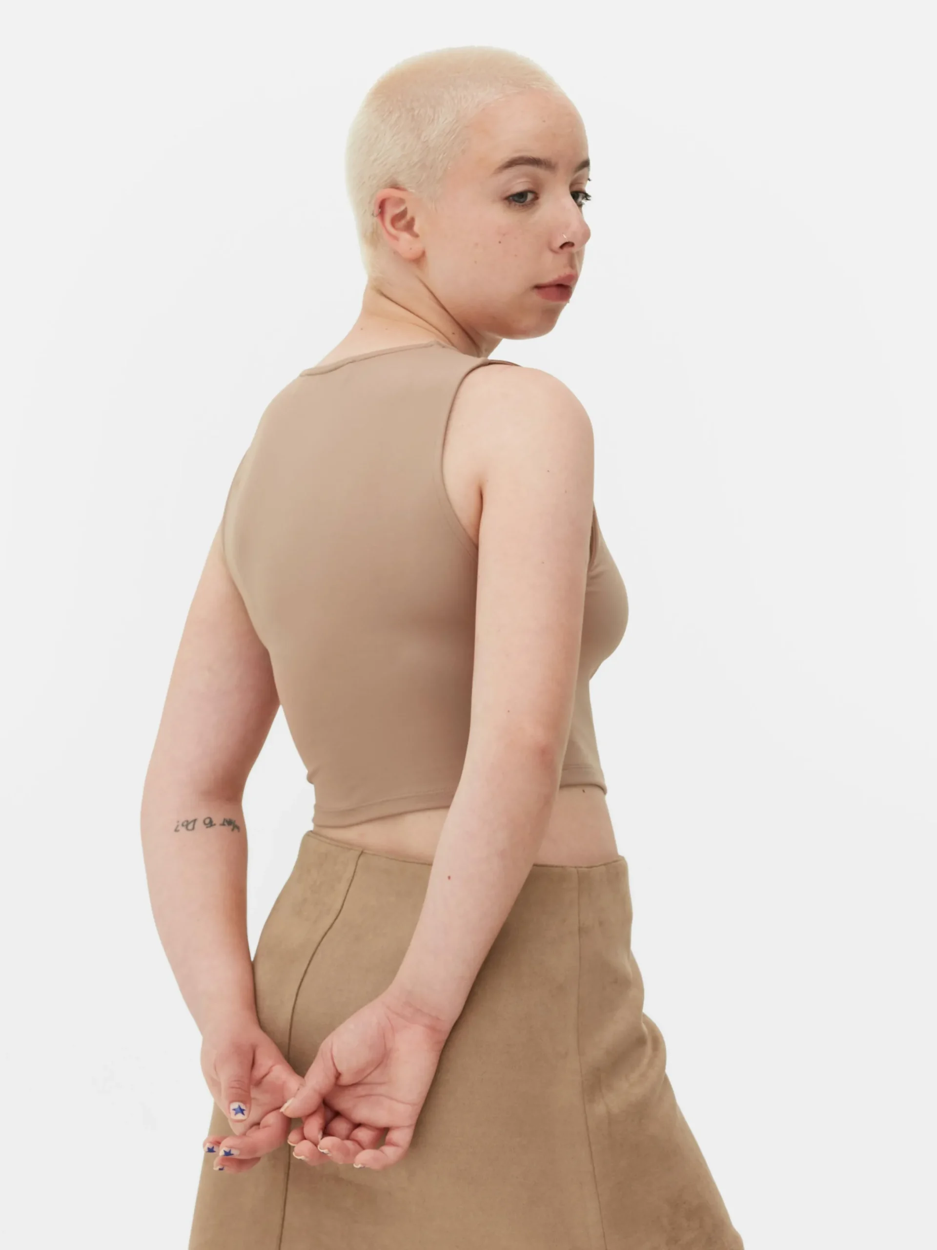 Mujer Primark Tops Y Camisetas|Camiseta Corta Y Sin Mangas Con Espalda Nadadora