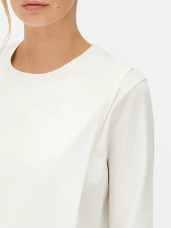 Mujer Primark Tops Y Camisetas|Camiseta Cruzada De Manga Larga De Premamá