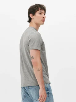 Hombre Primark Tops Y Camisetas|Camiseta De Algodón Con Cuello Redondo