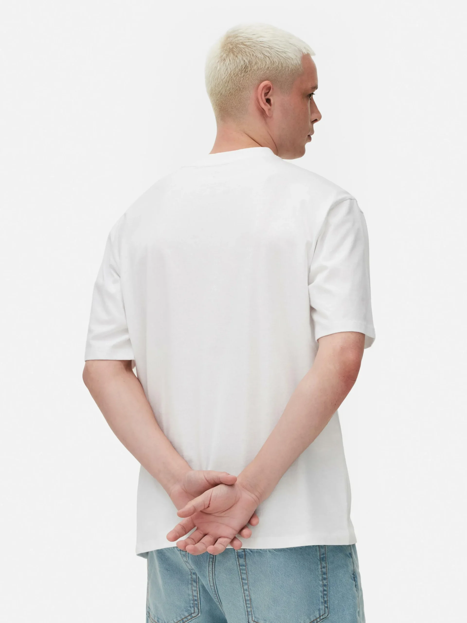 Hombre Primark Tops Y Camisetas|Camiseta De Algodón De Corte Holgado