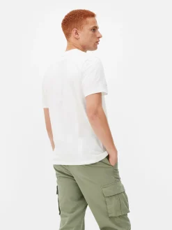 Hombre Primark Tops Y Camisetas|Camiseta De Cuello Redondo Y Corte Recto