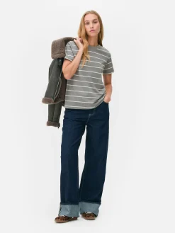 Mujer Primark Tops Y Camisetas|Camiseta De Cuello Redondo A Rayas