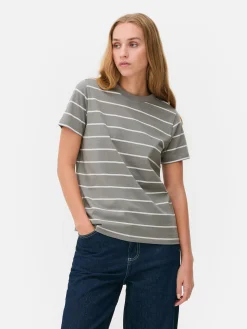 Mujer Primark Tops Y Camisetas|Camiseta De Cuello Redondo A Rayas