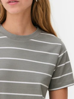 Mujer Primark Tops Y Camisetas|Camiseta De Cuello Redondo A Rayas