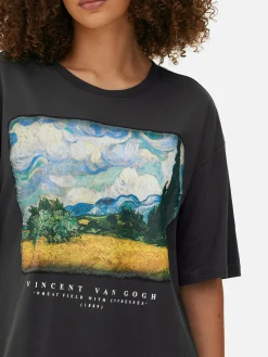 Mujer Primark Camisones Y Ropa Para Dormir Mujer|Camiseta De Manga Corta Con Estampado De Van Gogh
