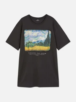 Mujer Primark Camisones Y Ropa Para Dormir Mujer|Camiseta De Manga Corta Con Estampado De Van Gogh