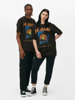 Mujer/Hombre Primark Camisetas Y Sudaderas Con Estampado Gráfico|Tops Y Camisetas|Camiseta De Manga Corta Con Estampado De Def Leppard