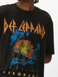 Mujer/Hombre Primark Camisetas Y Sudaderas Con Estampado Gráfico|Tops Y Camisetas|Camiseta De Manga Corta Con Estampado De Def Leppard