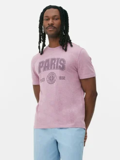 Hombre Primark Tops Y Camisetas|Camiseta De Manga Corta Universitaria «Paris»