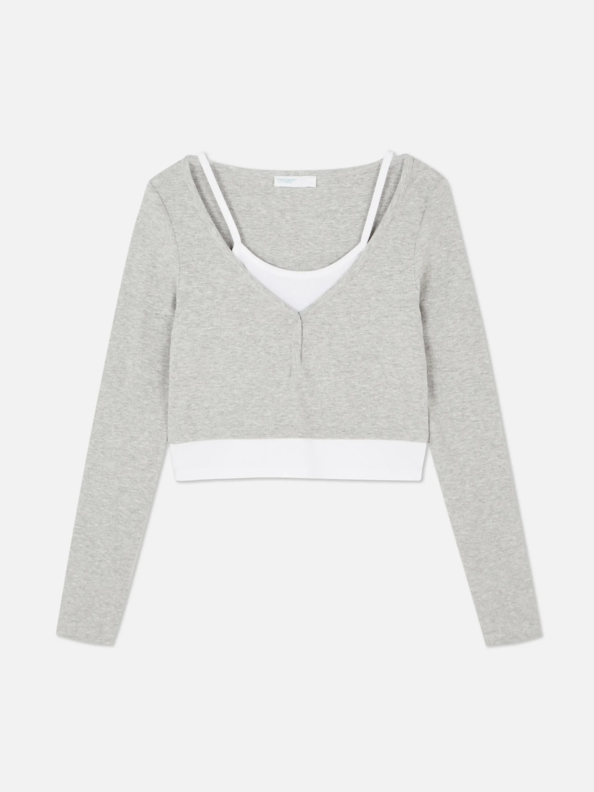 Mujer Primark Tops Y Camisetas|Camiseta De Manga Larga 2 En 1