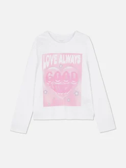 Niños Primark Tops Y Camisetas|Camiseta De Manga Larga Con Estampado En El Pecho