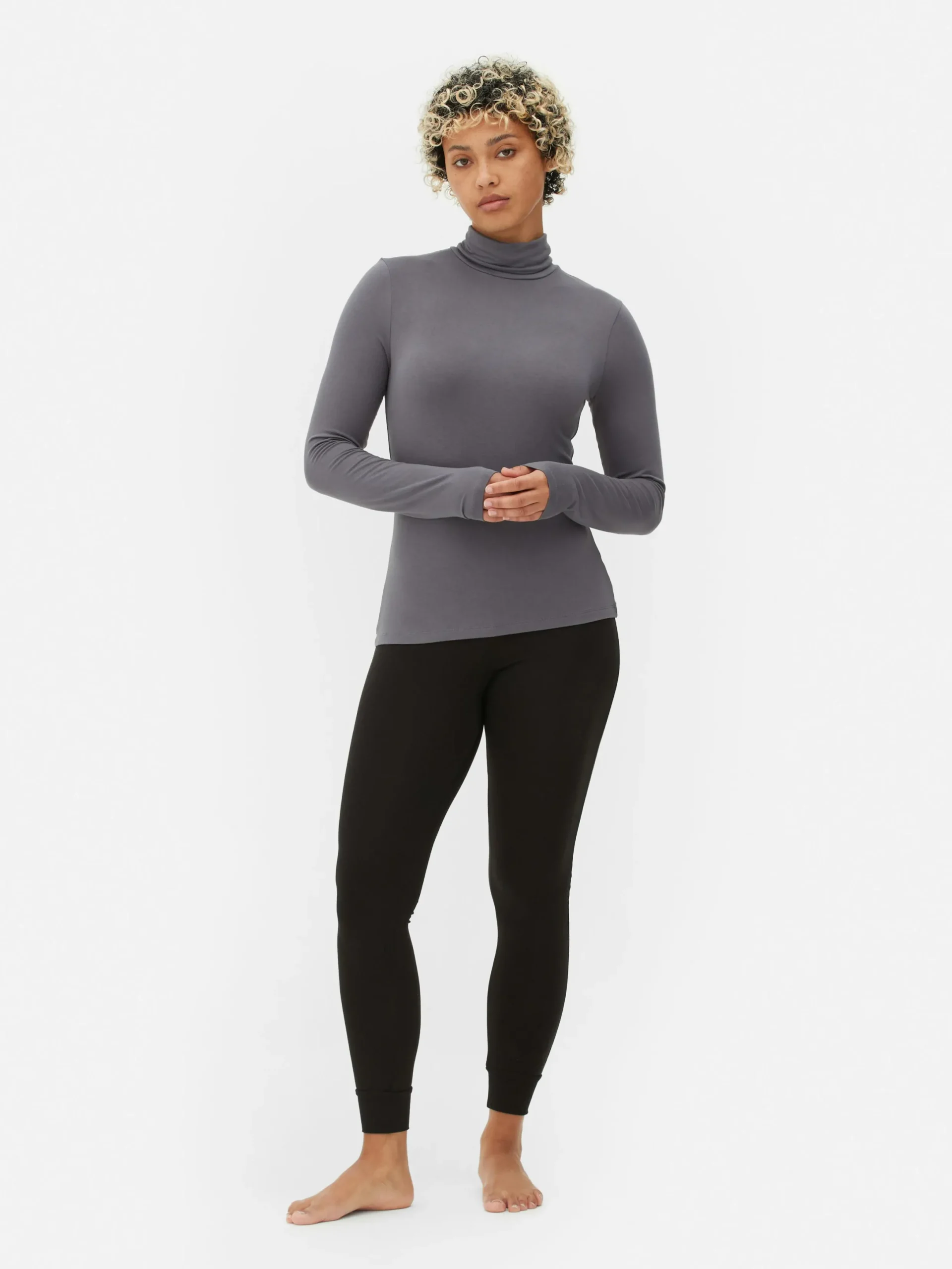 Mujer Primark Tops Y Camisetas|Camiseta De Manga Larga Con Cuello Vuelto