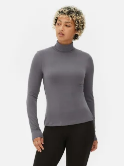 Mujer Primark Tops Y Camisetas|Camiseta De Manga Larga Con Cuello Vuelto