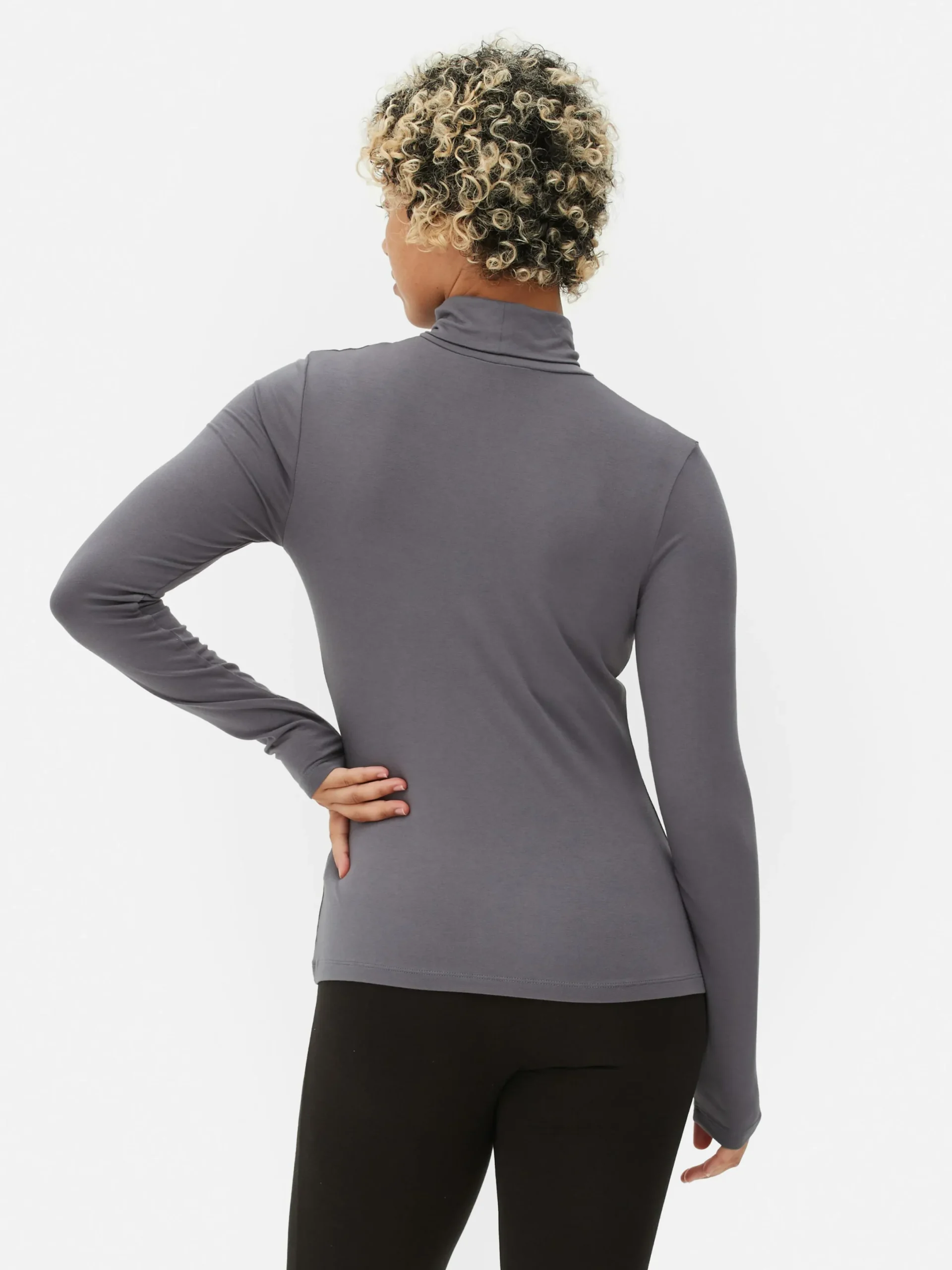 Mujer Primark Tops Y Camisetas|Camiseta De Manga Larga Con Cuello Vuelto