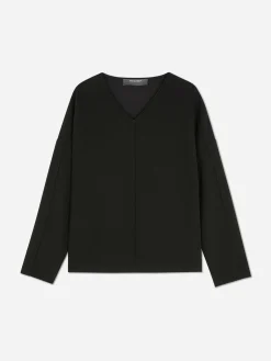 Mujer Primark Tops Y Camisetas|Camiseta De Manga Larga Con Detalles En Las Costuras