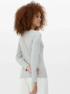 Mujer Primark Tops Y Camisetas|Camiseta De Manga Larga Con Cuello De Pico