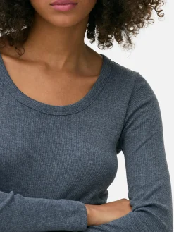 Mujer Primark Tops Y Camisetas|Camiseta De Manga Larga Con Escote Amplio