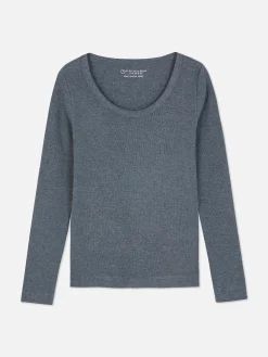 Mujer Primark Tops Y Camisetas|Camiseta De Manga Larga Con Escote Amplio