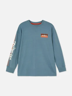 Niños Primark Tops Y Camisetas|Camiseta De Manga Larga Con Motivos De Snowboard