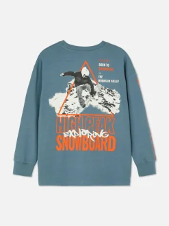 Niños Primark Tops Y Camisetas|Camiseta De Manga Larga Con Motivos De Snowboard