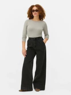 Mujer Primark Tops Y Camisetas|Camiseta De Manga Larga De Punto Elástico