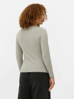 Mujer Primark Tops Y Camisetas|Camiseta De Manga Larga De Punto Elástico