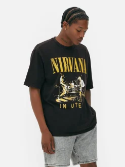 Hombre Primark Camisetas Y Sudaderas Con Estampado Gráfico|Tops Y Camisetas|Camiseta De Nirvana Con Efecto Lavado