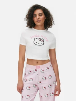 Mujer Primark Tops De Pijama|Camiseta De Pijama Corta Y Ceñida De Hello Kitty