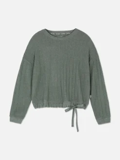 Mujer Primark Tops De Pijama|Camiseta De Pijama De Canalé Ultrasuave Con Lazo