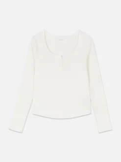 Mujer Primark Tops De Pijama|Camiseta De Pijama De Manga Larga De Pointelle