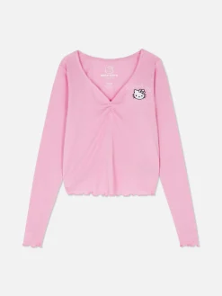 Mujer Primark Tops De Pijama|Camiseta De Pijama De Pointelle De Hello Kitty