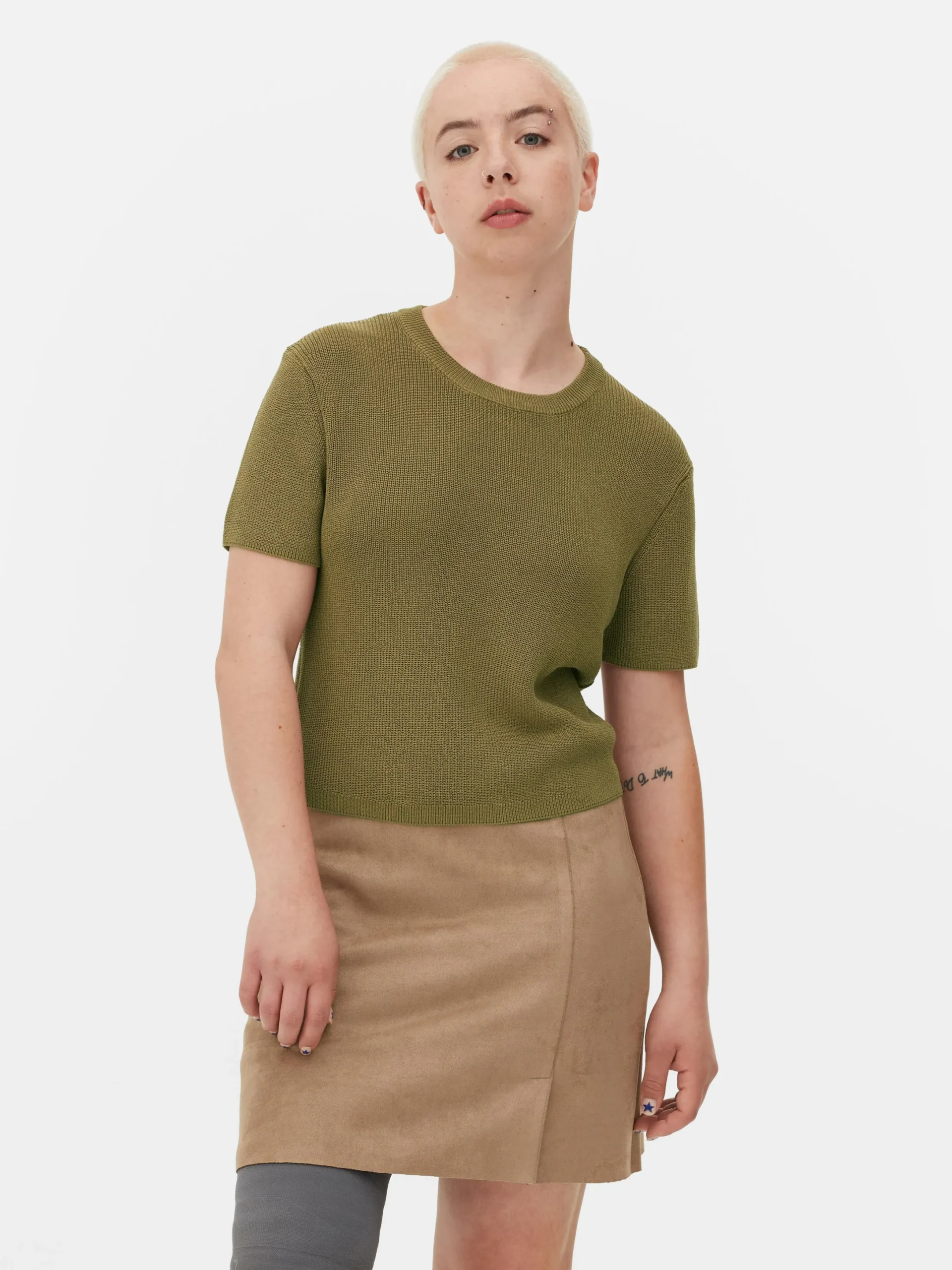 Mujer Primark Tops Y Camisetas|Camiseta De Punto De Cuello Redondo