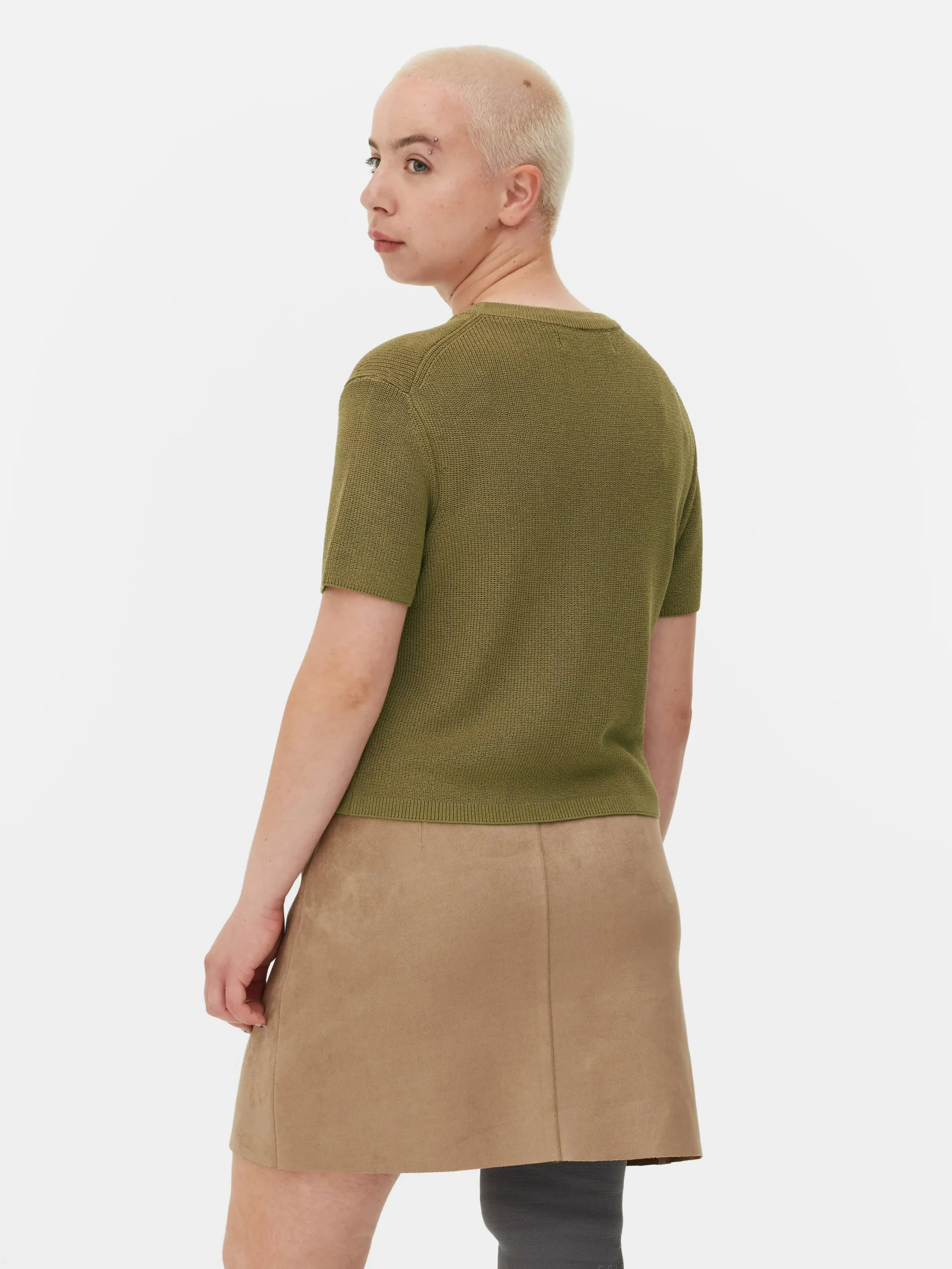 Mujer Primark Tops Y Camisetas|Camiseta De Punto De Cuello Redondo