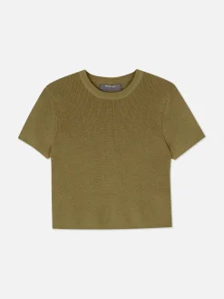 Mujer Primark Tops Y Camisetas|Camiseta De Punto De Cuello Redondo