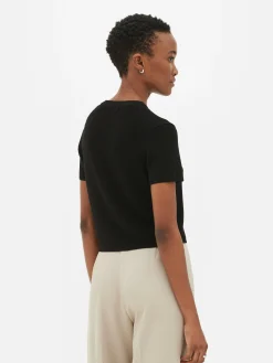 Mujer Primark Tops Y Camisetas|Camiseta De Punto De Cuello Redondo