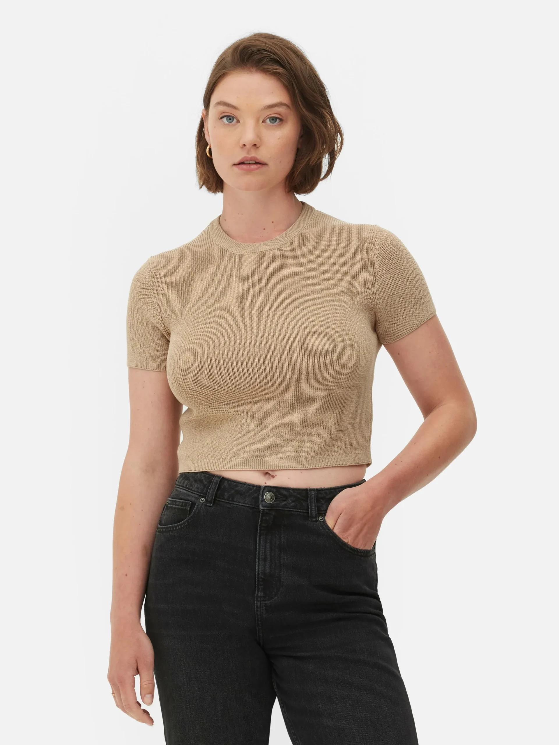 Mujer Primark Tops Y Camisetas|Camiseta De Punto De Cuello Redondo