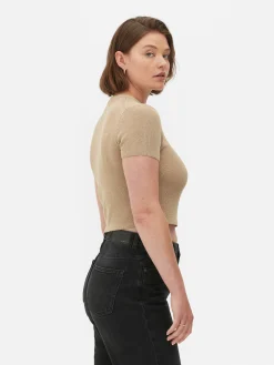 Mujer Primark Tops Y Camisetas|Camiseta De Punto De Cuello Redondo