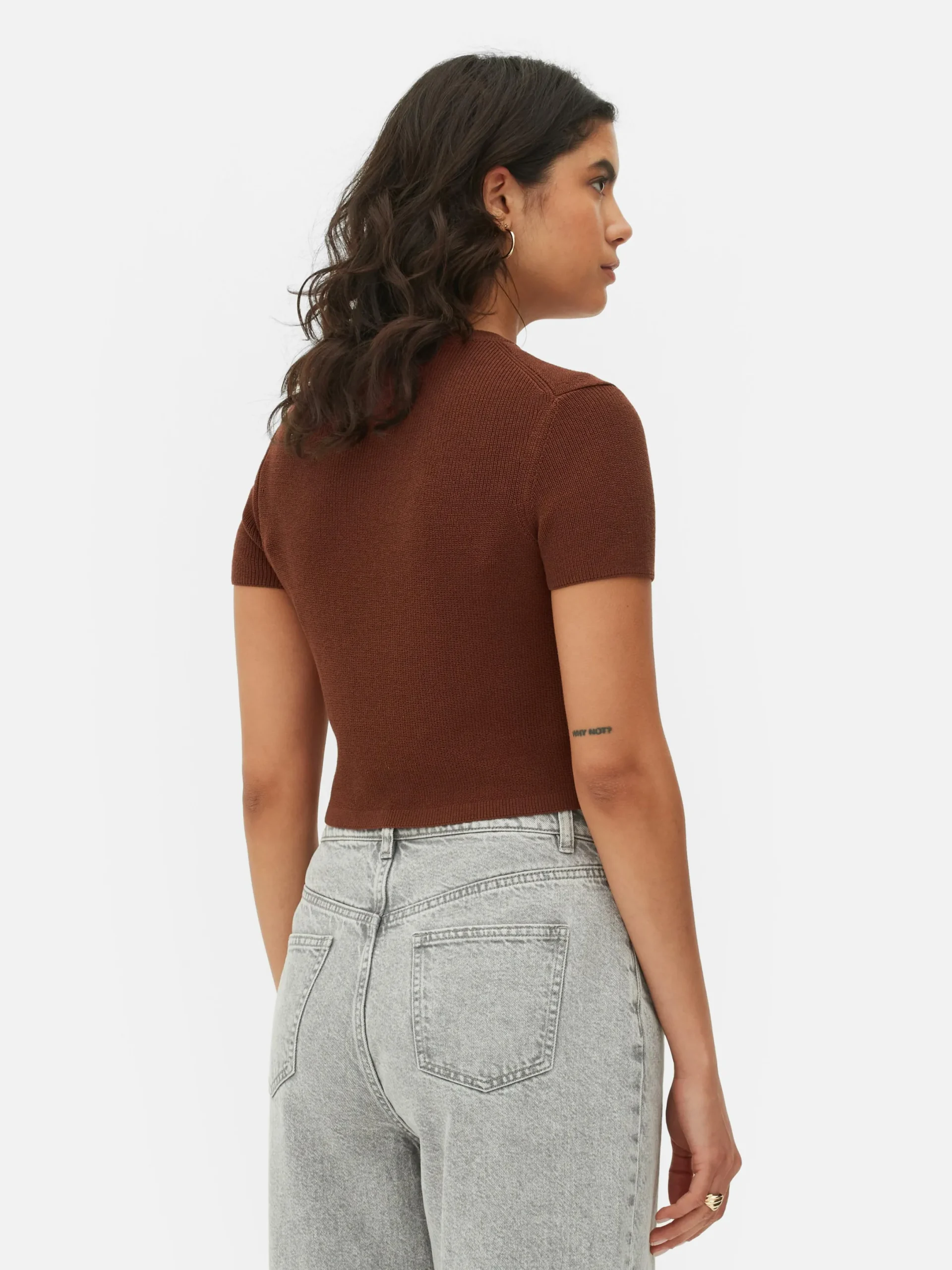 Mujer Primark Tops Y Camisetas|Camiseta De Punto De Cuello Redondo